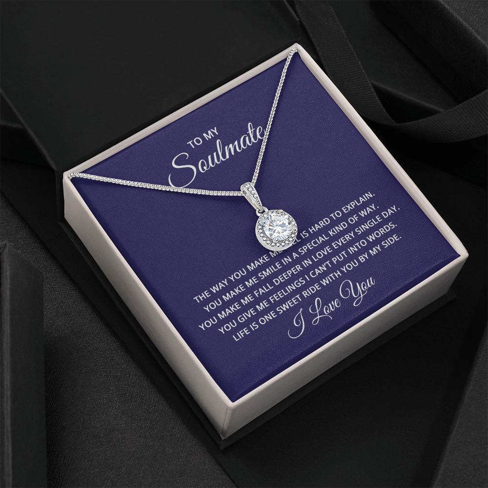 14K White Gold Finish CZ Pendant Necklace with Adjustable Chain - Gadget and Glam Shop
