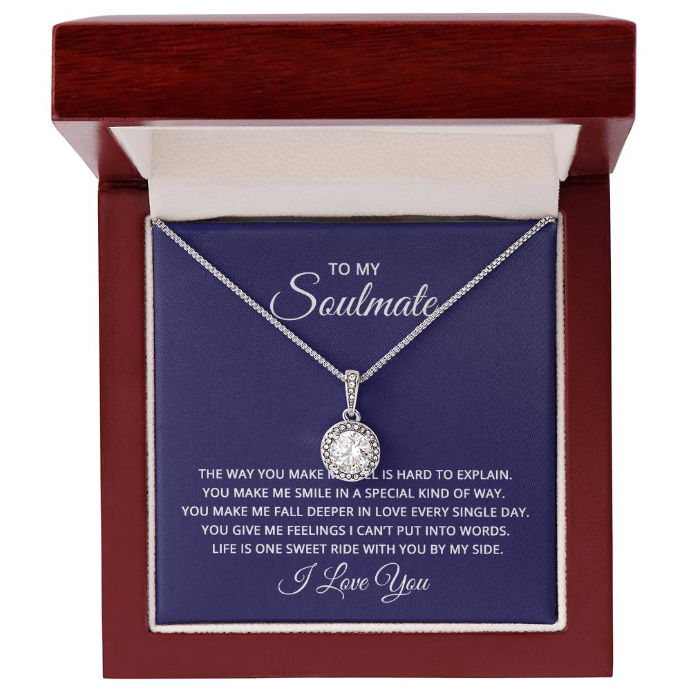 14K White Gold Finish CZ Pendant Necklace with Adjustable Chain - Gadget and Glam Shop