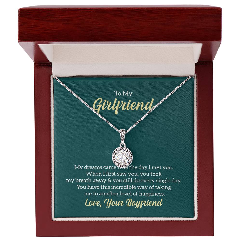 Elegant 14K White Gold Finish CZ Pendant with Adjustable Chain - Gadget and Glam Shop