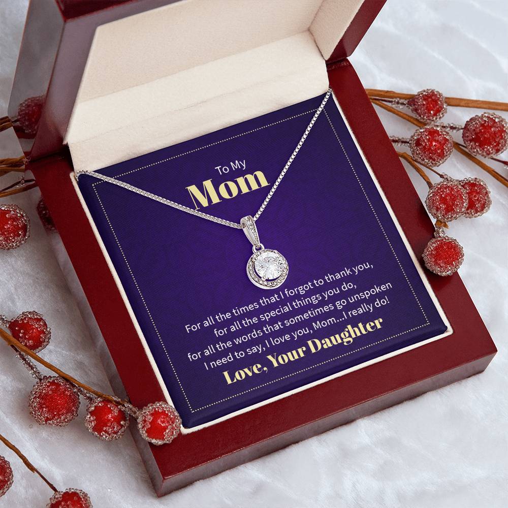 14K White Gold Finish Necklace with Cushion - Cut CZ & Chain - Gadget and Glam Shop