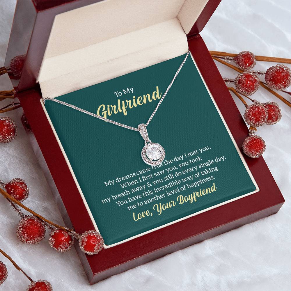 Elegant 14K White Gold Finish CZ Pendant with Adjustable Chain - Gadget and Glam Shop