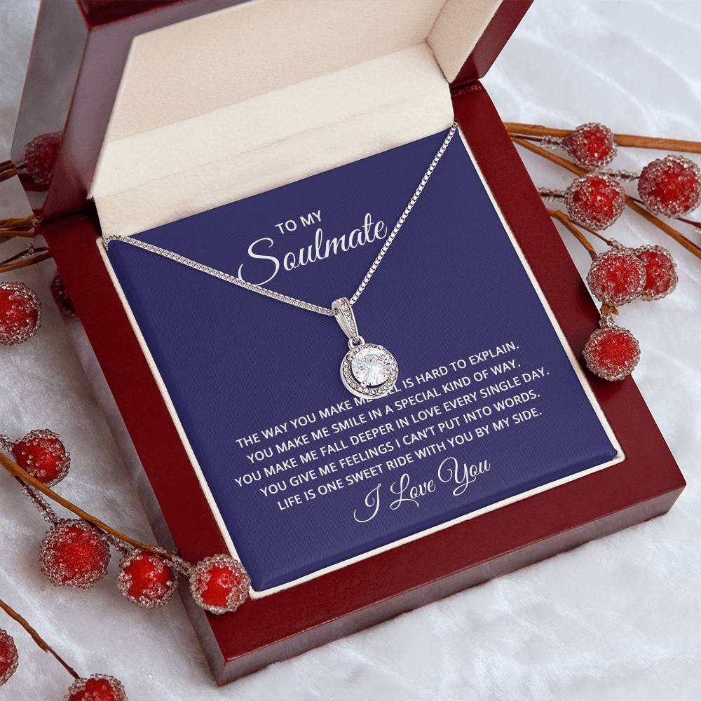 14K White Gold Finish CZ Pendant Necklace with Adjustable Chain - Gadget and Glam Shop