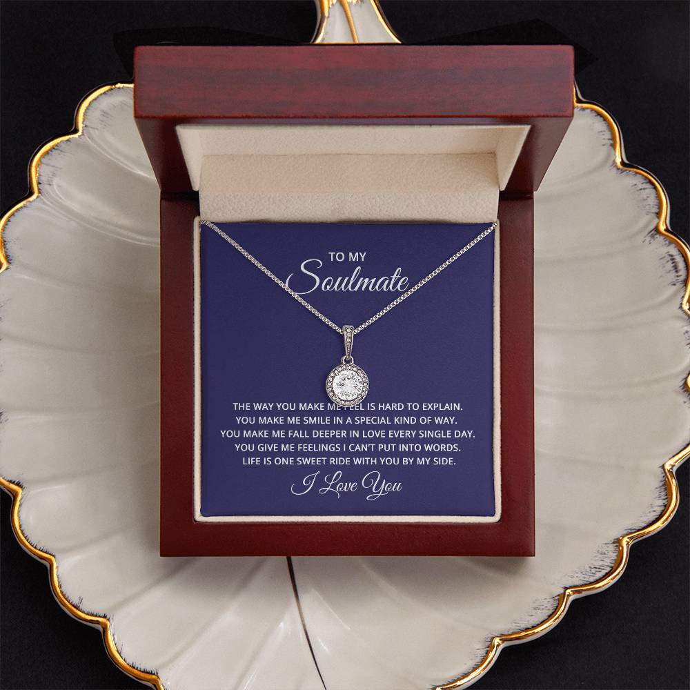 14K White Gold Finish CZ Pendant Necklace with Adjustable Chain - Gadget and Glam Shop