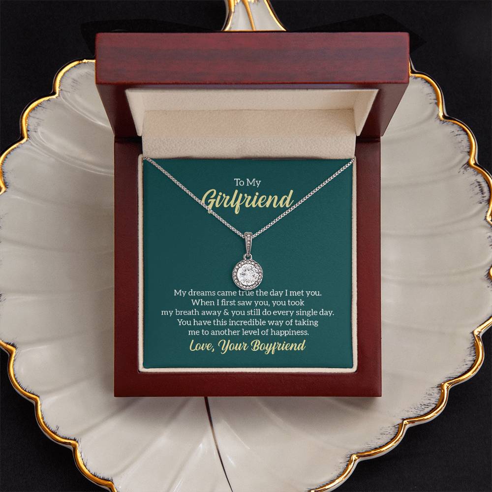 Elegant 14K White Gold Finish CZ Pendant with Adjustable Chain - Gadget and Glam Shop
