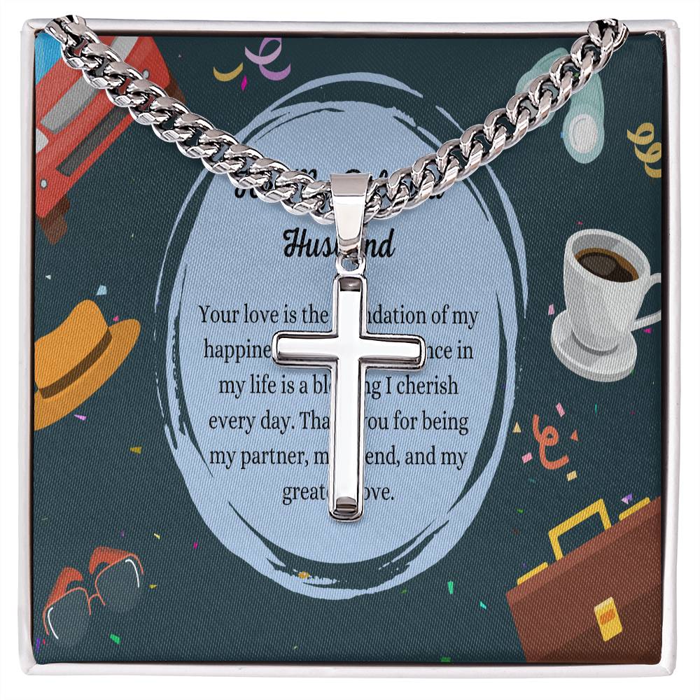 Cuban Chain with Artisan Cross Necklace - My Eternal Companion - Gadget and Glam Shop