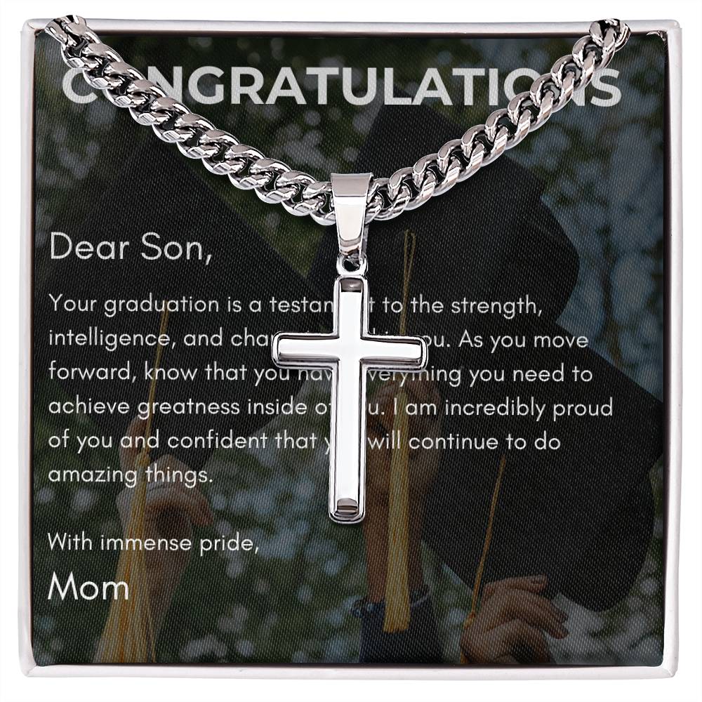 Cuban Chain with Artisan Cross Necklace - A Symbol of Achievement - Gadget and Glam Shop