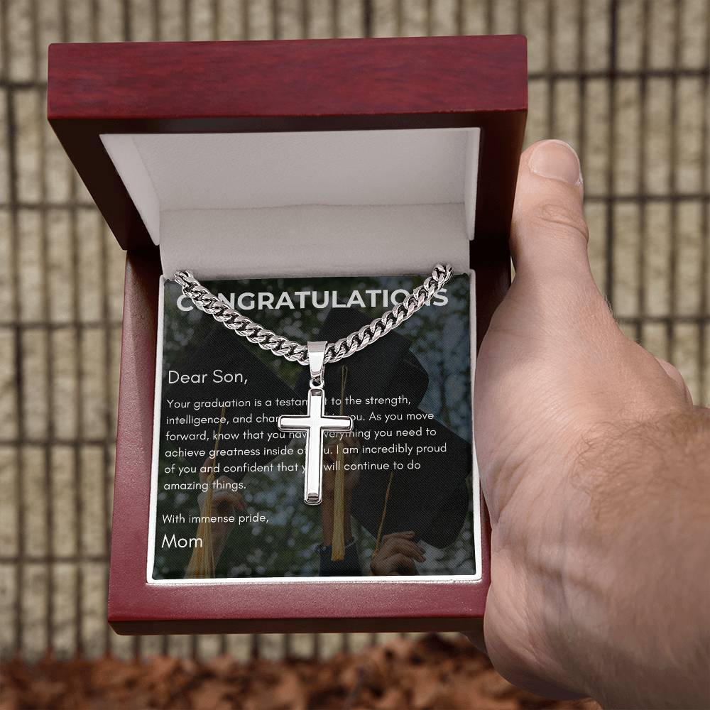 Cuban Chain with Artisan Cross Necklace - A Symbol of Achievement - Gadget and Glam Shop