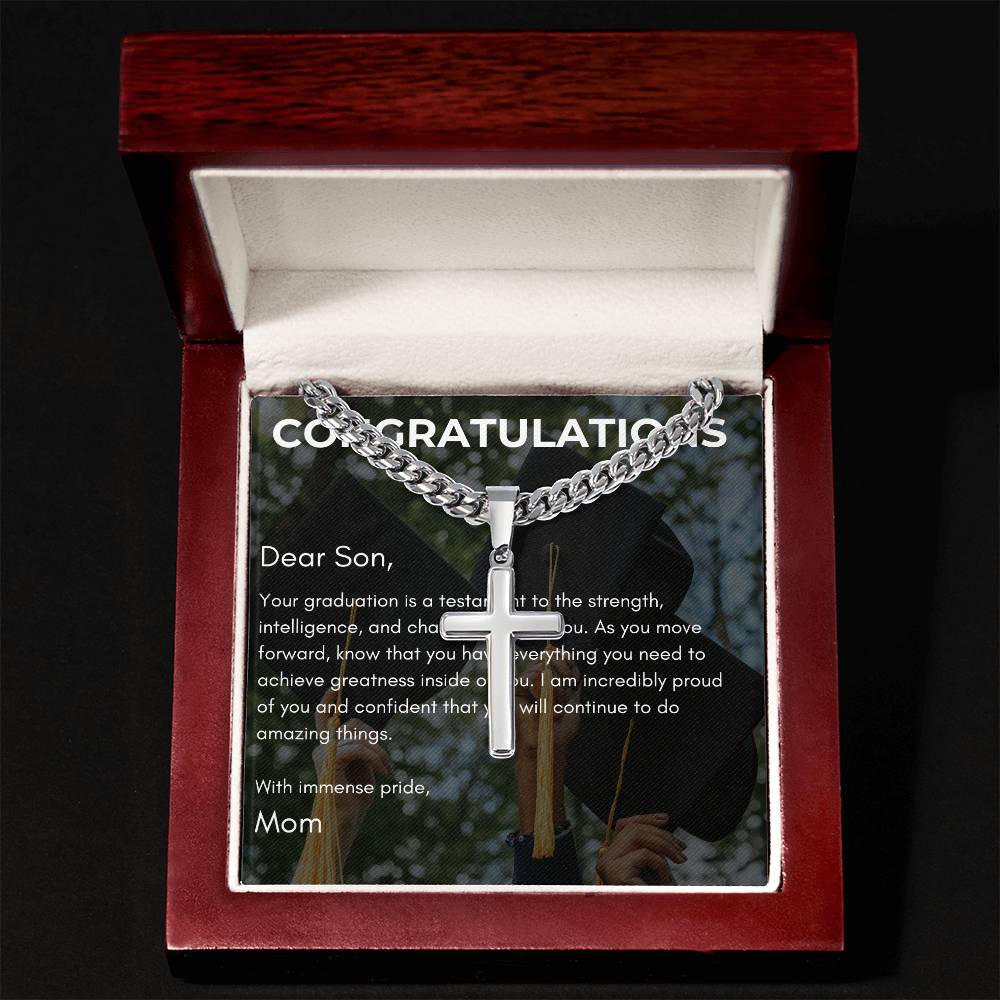 Cuban Chain with Artisan Cross Necklace - A Symbol of Achievement - Gadget and Glam Shop