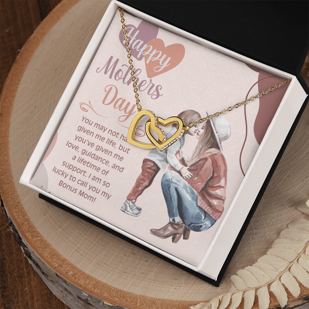 Best Bonus Mom – Interlocking Hearts Necklace for Mother’s Day - Gadget and Glam Shop