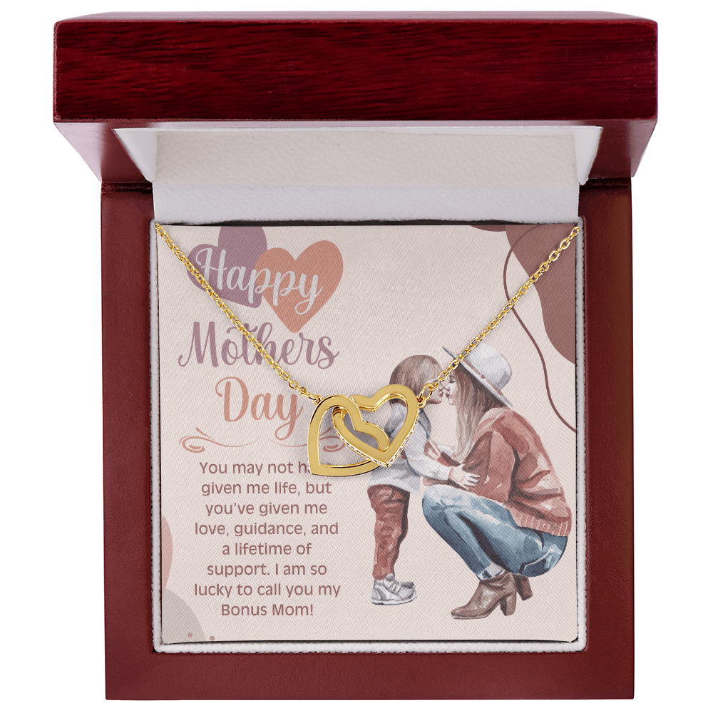 Best Bonus Mom – Interlocking Hearts Necklace for Mother’s Day - Gadget and Glam Shop