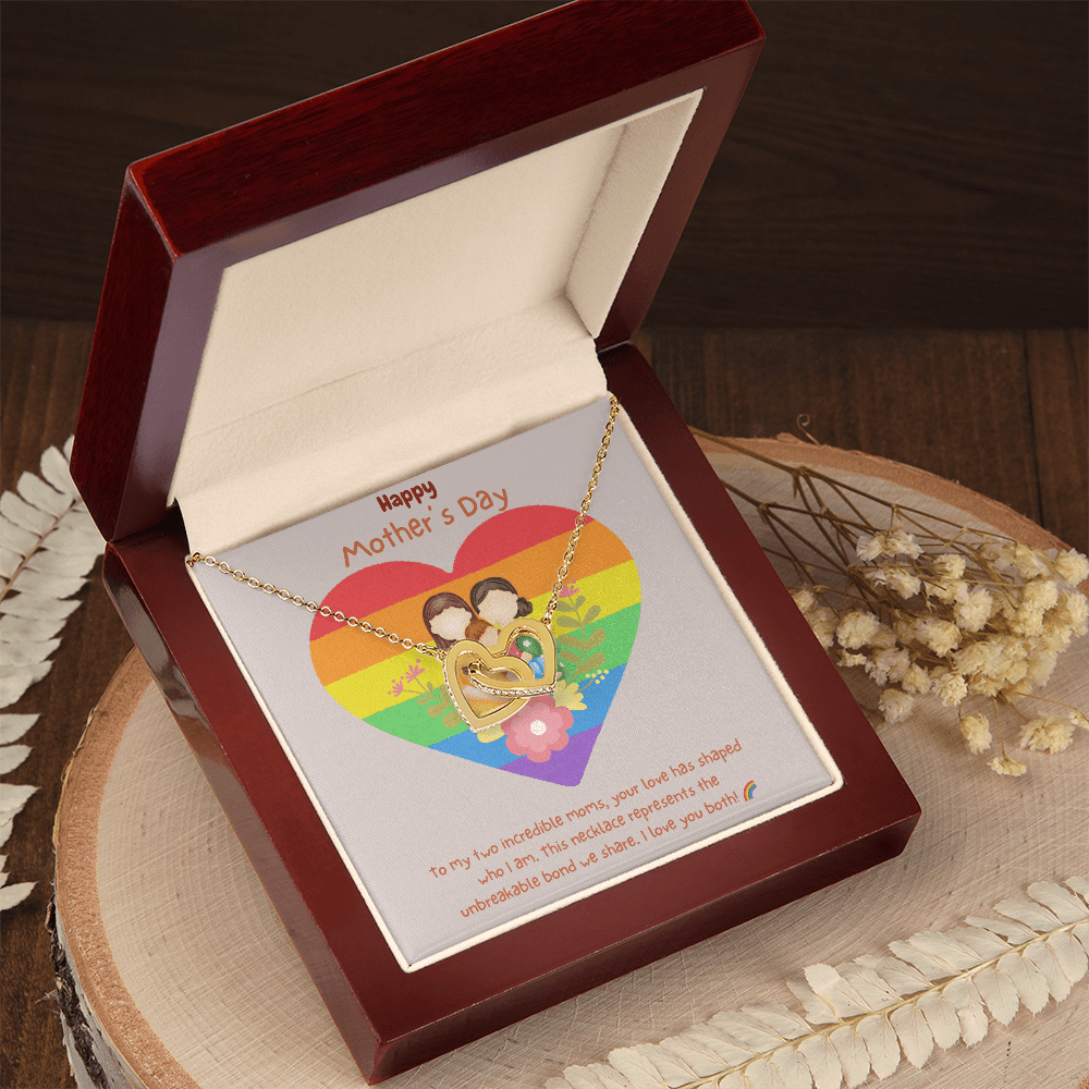 Two Moms, Infinite Love – Interlocking Hearts Necklace for Mother's Day - Gadget and Glam Shop
