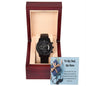 Black Chronograph Watch - Honoring Your Strength and Love