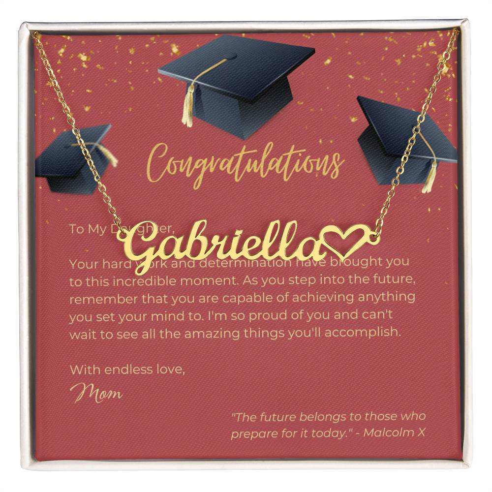Heart Name Necklace - Congrats - Gadget and Glam Shop