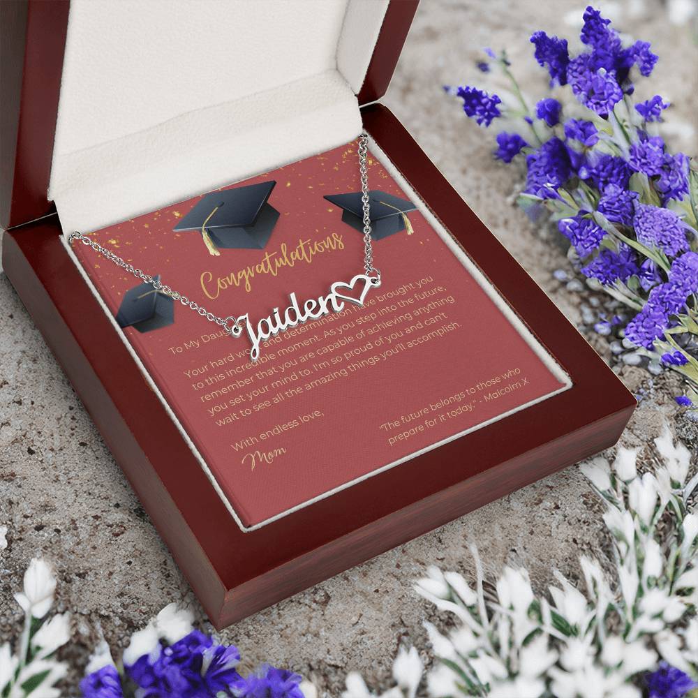 Heart Name Necklace - Congrats - Gadget and Glam Shop
