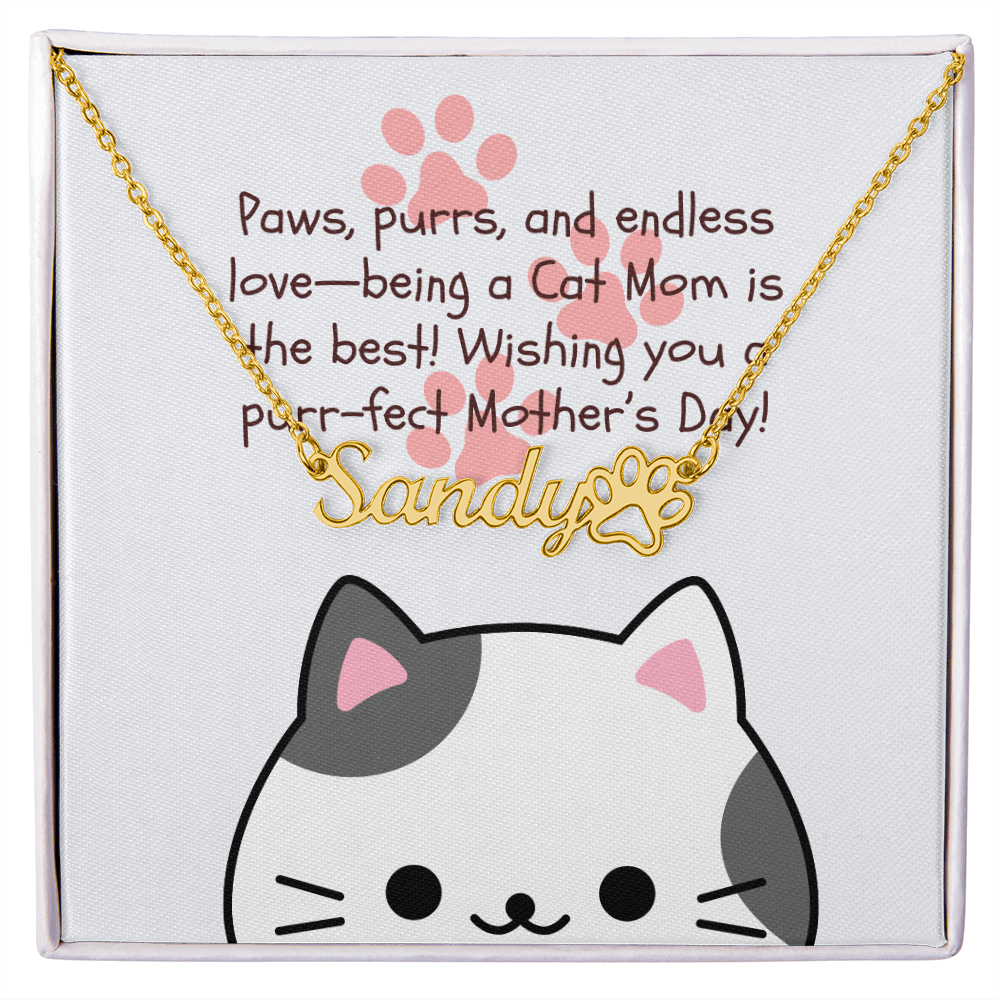 Meow & Forever – Paw Print Name Necklace for Cat Moms on Mother's Day - Gadget and Glam Shop