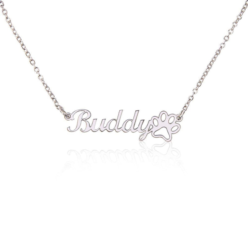 Personalized Paw Print Name Necklace - Gadget and Glam Shop