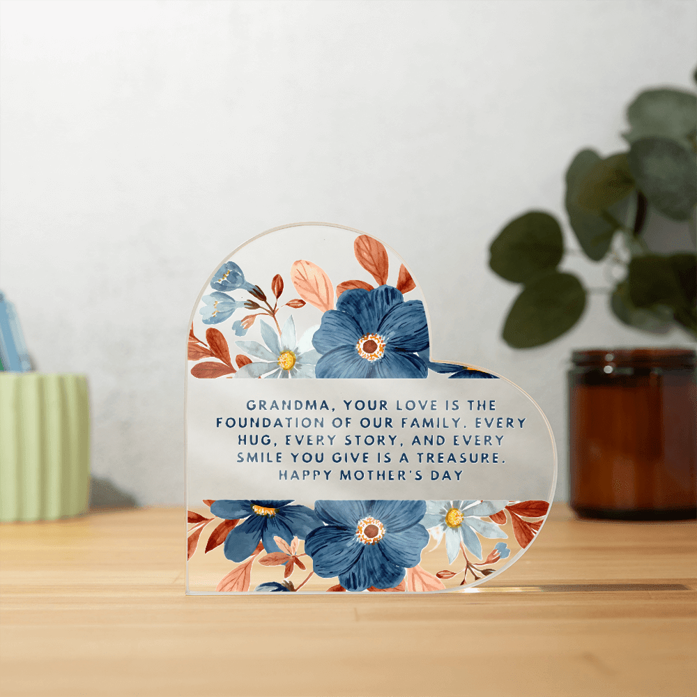 A Grandmother’s Love – Acrylic Heart Plaque for Mother’s Day - Gadget and Glam Shop
