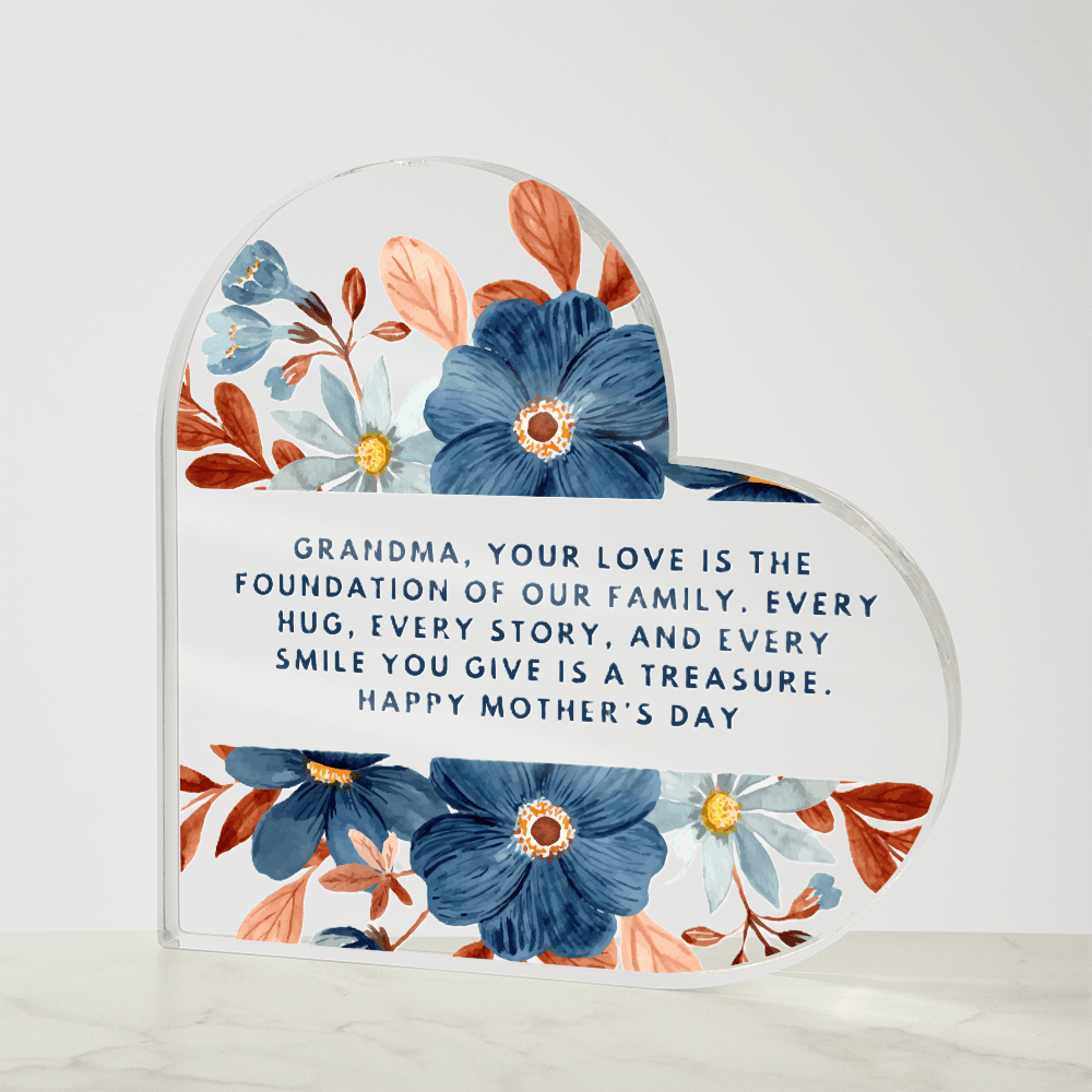 A Grandmother’s Love – Acrylic Heart Plaque for Mother’s Day - Gadget and Glam Shop
