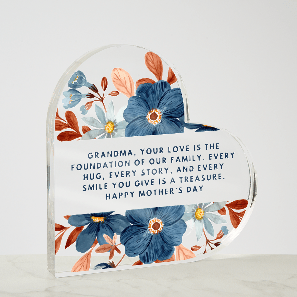 A Grandmother’s Love – Acrylic Heart Plaque for Mother’s Day - Gadget and Glam Shop