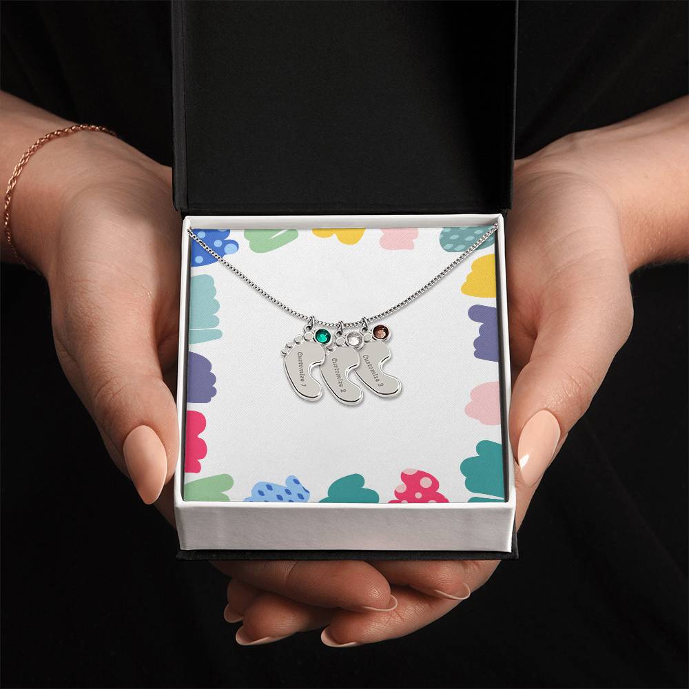 To my Mama - I can't Wait to see you - for the Expectant Mother Charm "Baby Feet Bracelet" - Gadget and Glam Shop