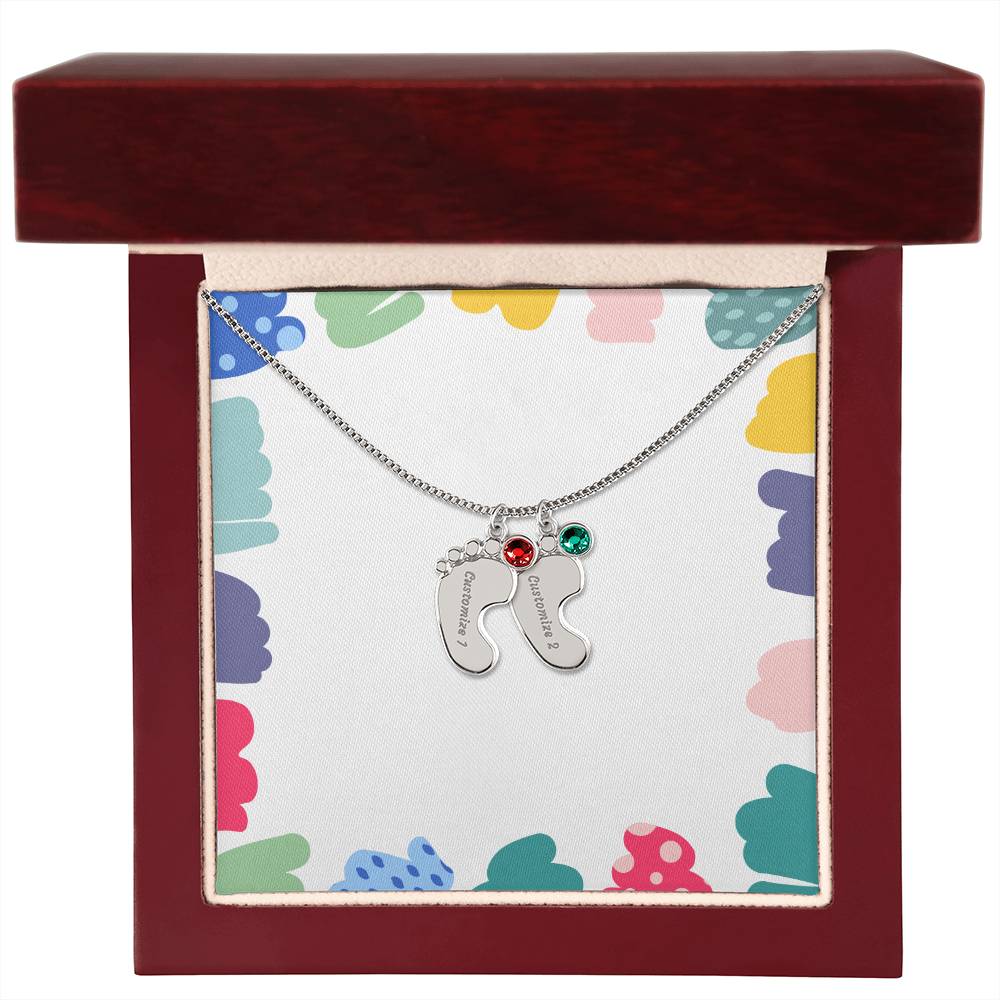 To my Mama - I can't Wait to see you - for the Expectant Mother Charm "Baby Feet Bracelet" - Gadget and Glam Shop