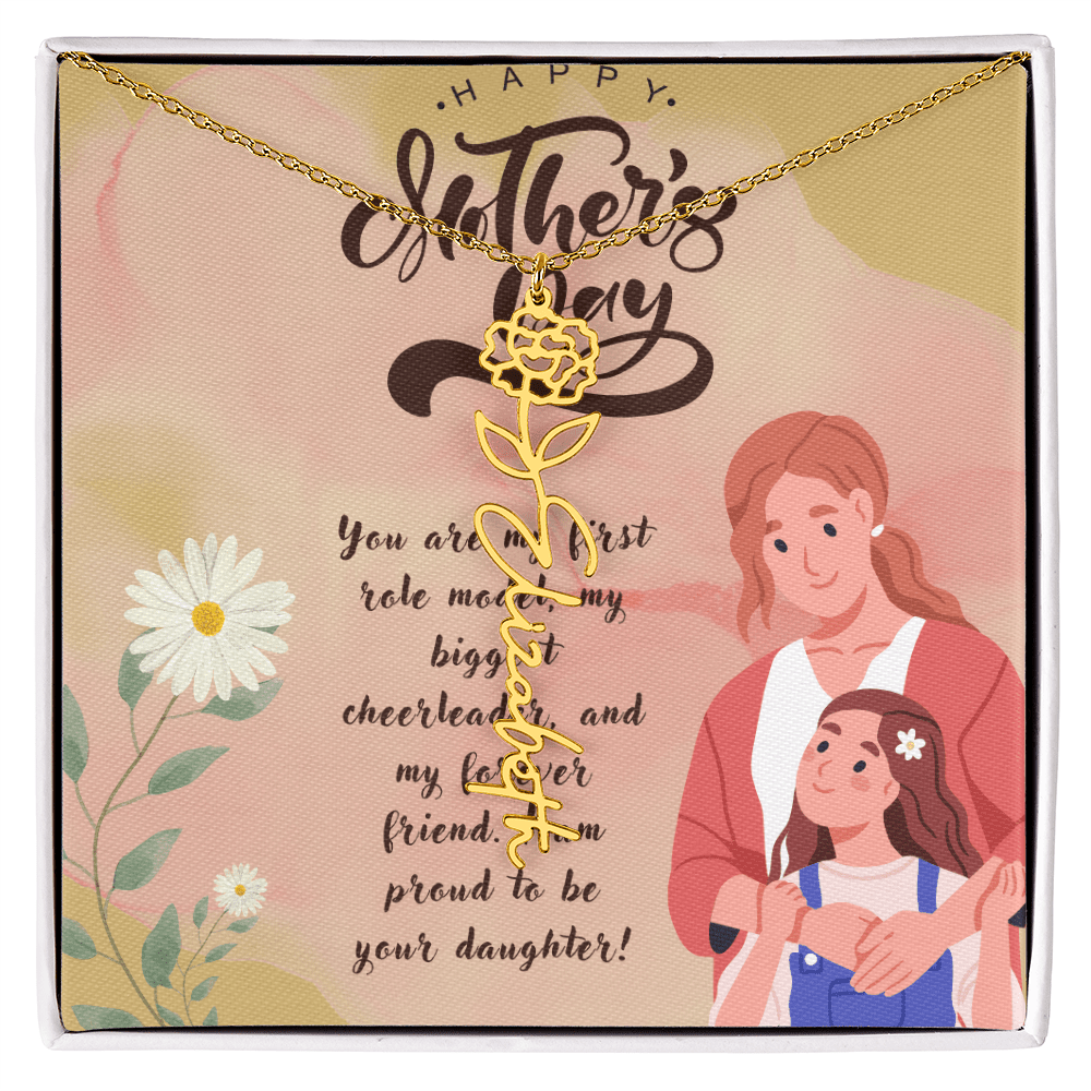Girl Mom, Girl Power – Flower Name Necklace for Mother's Day - Gadget and Glam Shop