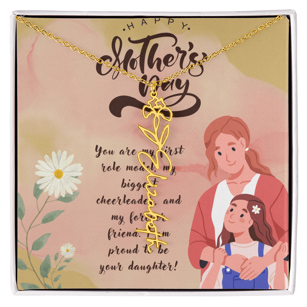 Girl Mom, Girl Power – Flower Name Necklace for Mother's Day - Gadget and Glam Shop