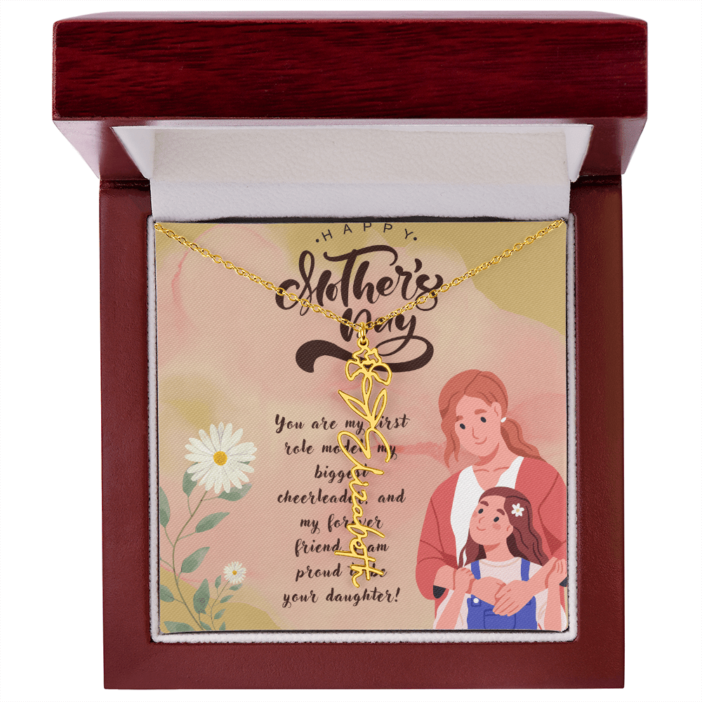 Girl Mom, Girl Power – Flower Name Necklace for Mother's Day - Gadget and Glam Shop