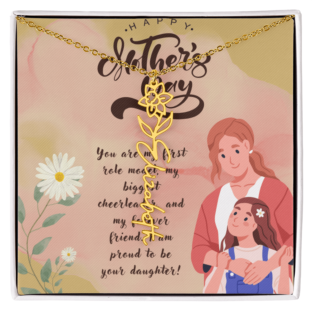 Girl Mom, Girl Power – Flower Name Necklace for Mother's Day - Gadget and Glam Shop