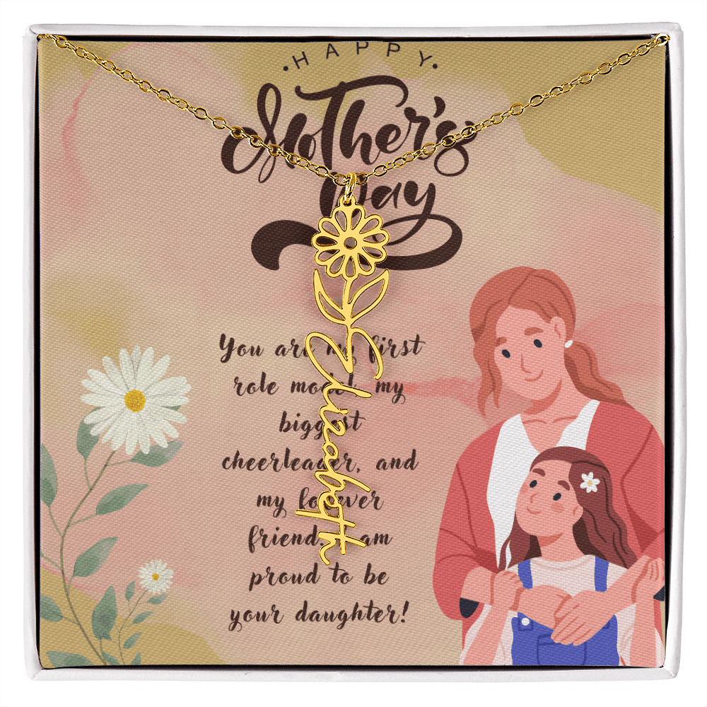 Girl Mom, Girl Power – Flower Name Necklace for Mother's Day - Gadget and Glam Shop
