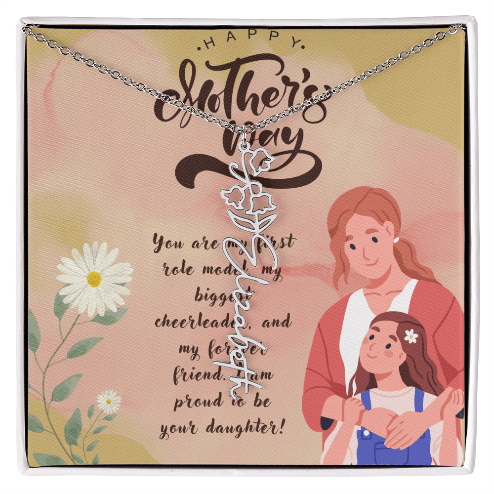 Girl Mom, Girl Power – Flower Name Necklace for Mother's Day - Gadget and Glam Shop