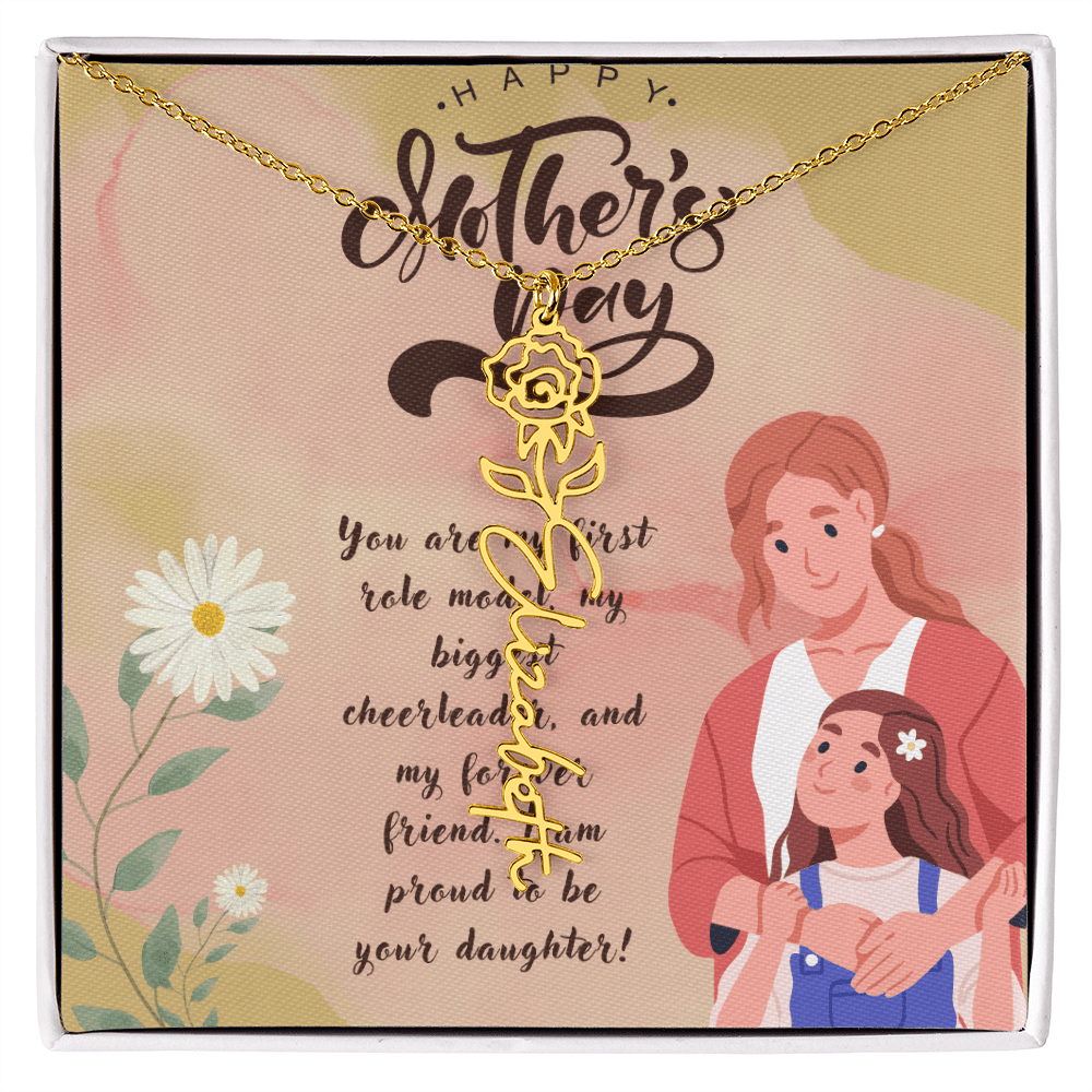 Girl Mom, Girl Power – Flower Name Necklace for Mother's Day - Gadget and Glam Shop