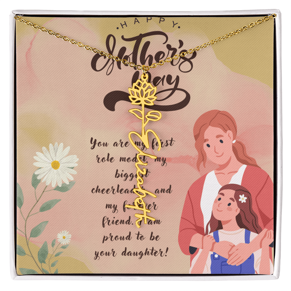 Girl Mom, Girl Power – Flower Name Necklace for Mother's Day - Gadget and Glam Shop