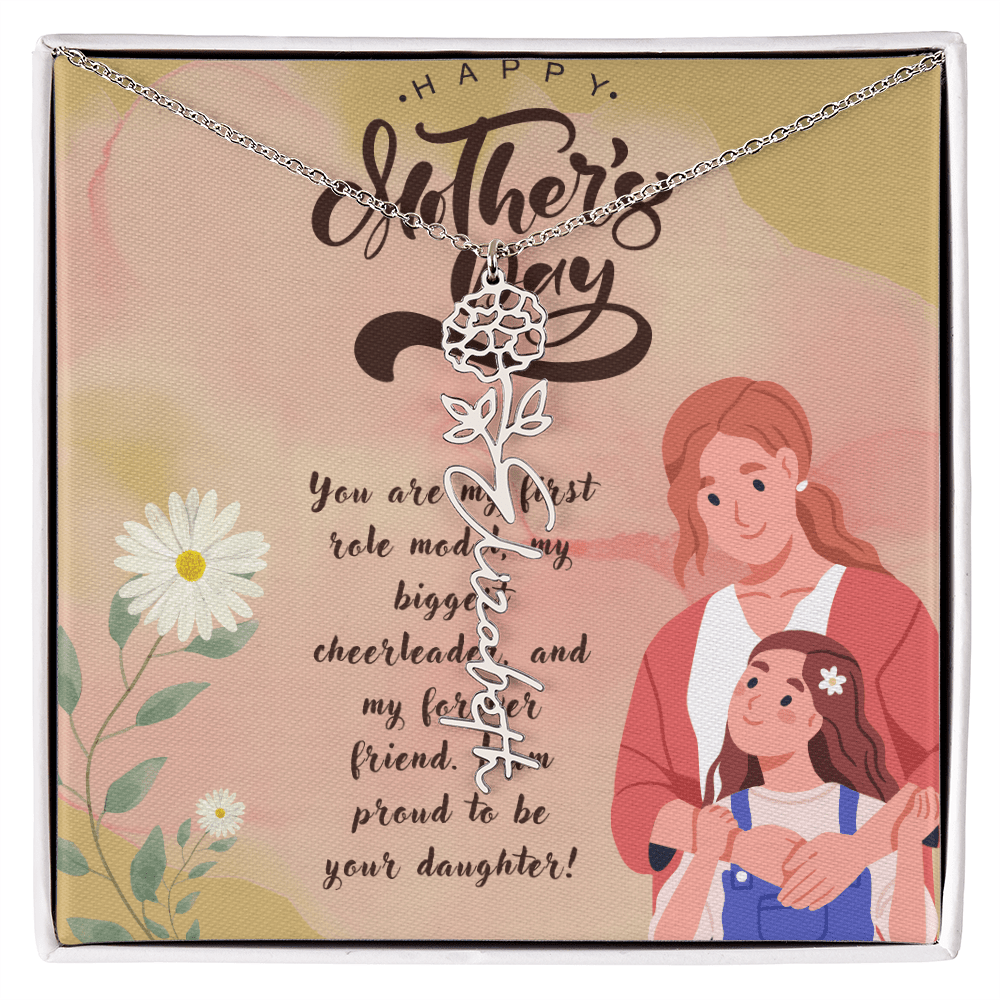 Girl Mom, Girl Power – Flower Name Necklace for Mother's Day - Gadget and Glam Shop