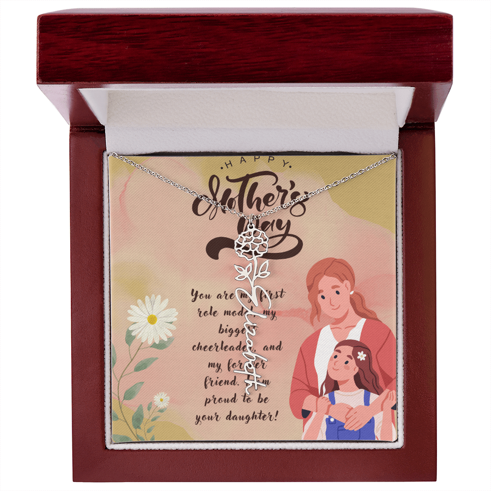Girl Mom, Girl Power – Flower Name Necklace for Mother's Day - Gadget and Glam Shop