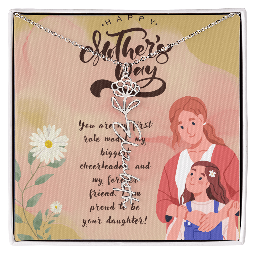 Girl Mom, Girl Power – Flower Name Necklace for Mother's Day - Gadget and Glam Shop