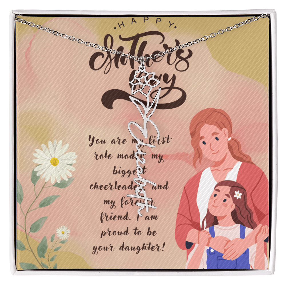 Girl Mom, Girl Power – Flower Name Necklace for Mother's Day - Gadget and Glam Shop