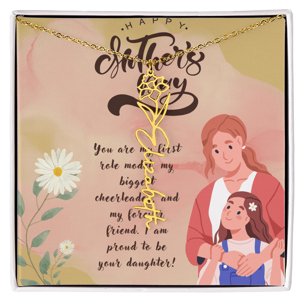 Girl Mom, Girl Power – Flower Name Necklace for Mother's Day - Gadget and Glam Shop