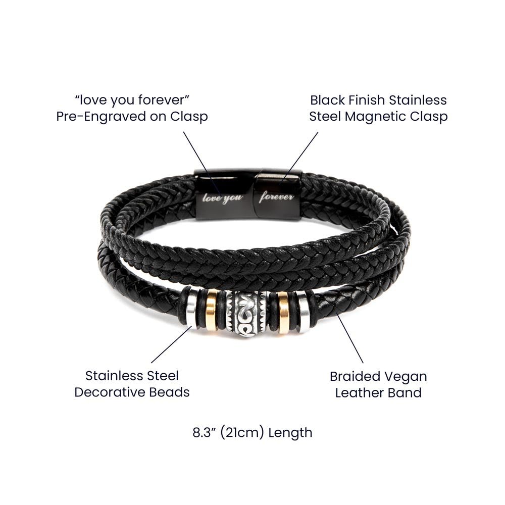Men's 'Love You Forever' Bracelet - A Mother's Everlasting Pride for a Special Graduate - Gadget and Glam Shop