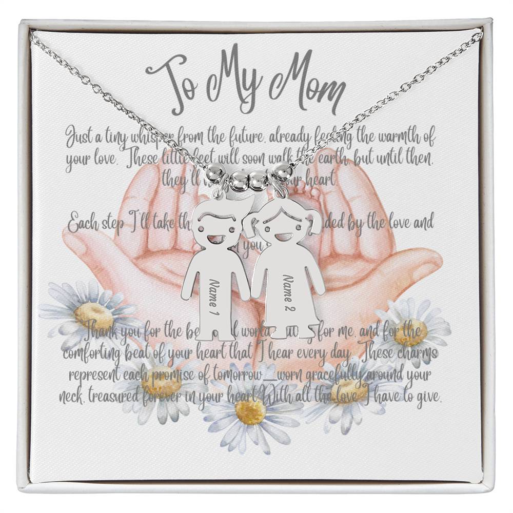 Little Loves Necklace: Cherished Charms for Mom - Just Give Us the Names of Children - Gadget and Glam Shop