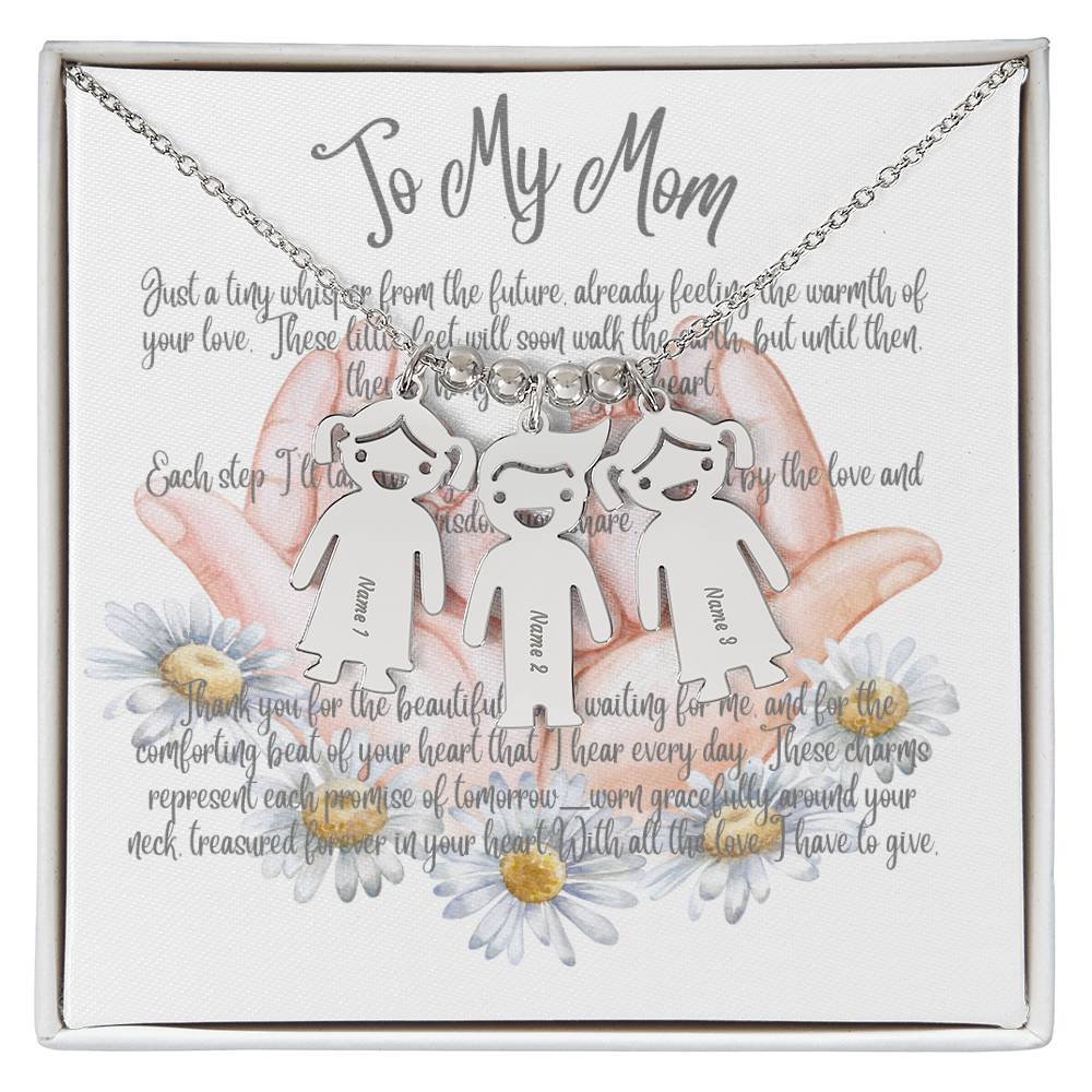 Little Loves Necklace: Cherished Charms for Mom - Just Give Us the Names of Children - Gadget and Glam Shop