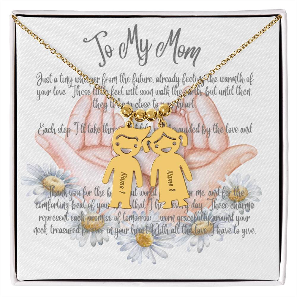 Little Loves Necklace: Cherished Charms for Mom - Just Give Us the Names of Children - Gadget and Glam Shop
