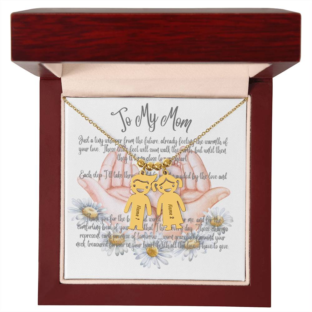 Little Loves Necklace: Cherished Charms for Mom - Just Give Us the Names of Children - Gadget and Glam Shop