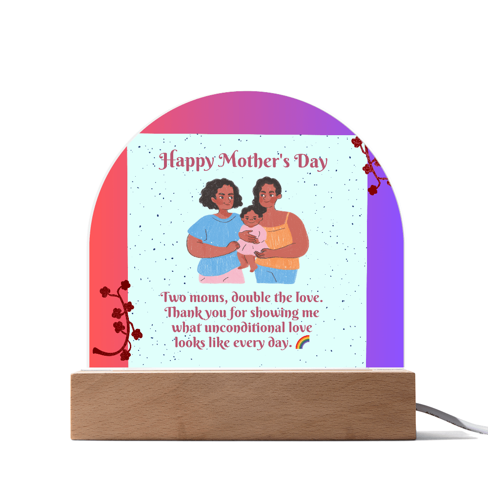 Two Moms, Double the Love – Acrylic Dome Plaque for Mother's Day - Gadget and Glam Shop