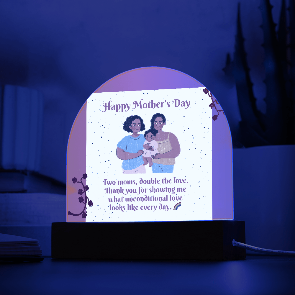Two Moms, Double the Love – Acrylic Dome Plaque for Mother's Day - Gadget and Glam Shop