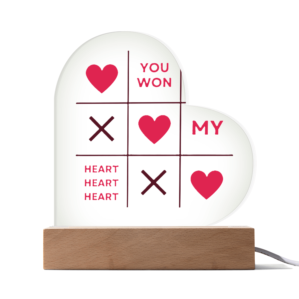 You Won My Heart: Acrylic Heart Plaque Perfect for Valentine's Day! - Gadget and Glam Shop