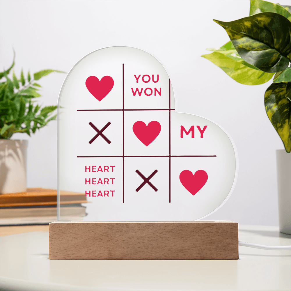 You Won My Heart: Acrylic Heart Plaque Perfect for Valentine's Day! - Gadget and Glam Shop