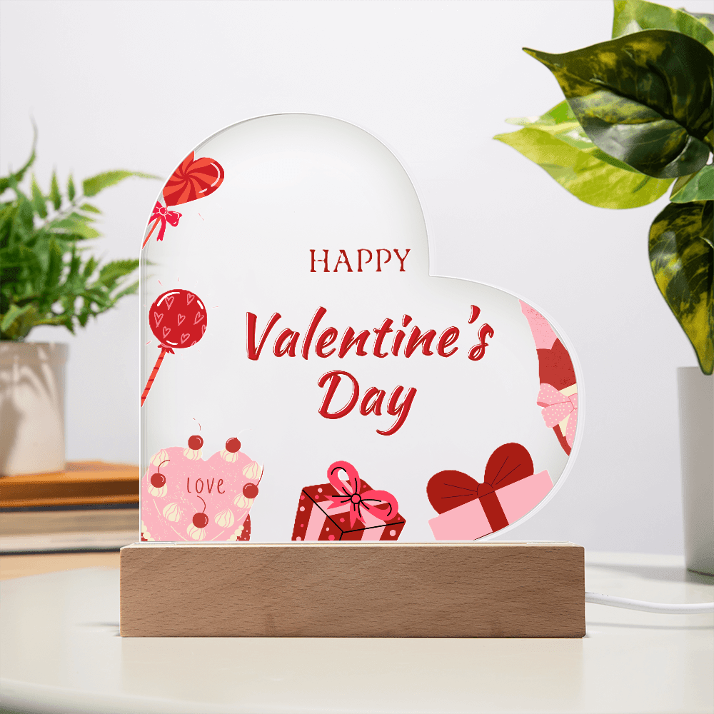 Forever My Valentine: Acrylic Heart Plaque - Gadget and Glam Shop