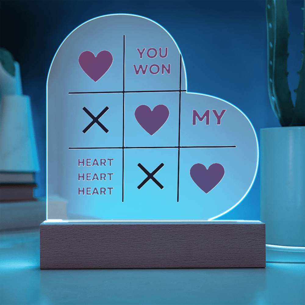 You Won My Heart: Acrylic Heart Plaque Perfect for Valentine's Day! - Gadget and Glam Shop