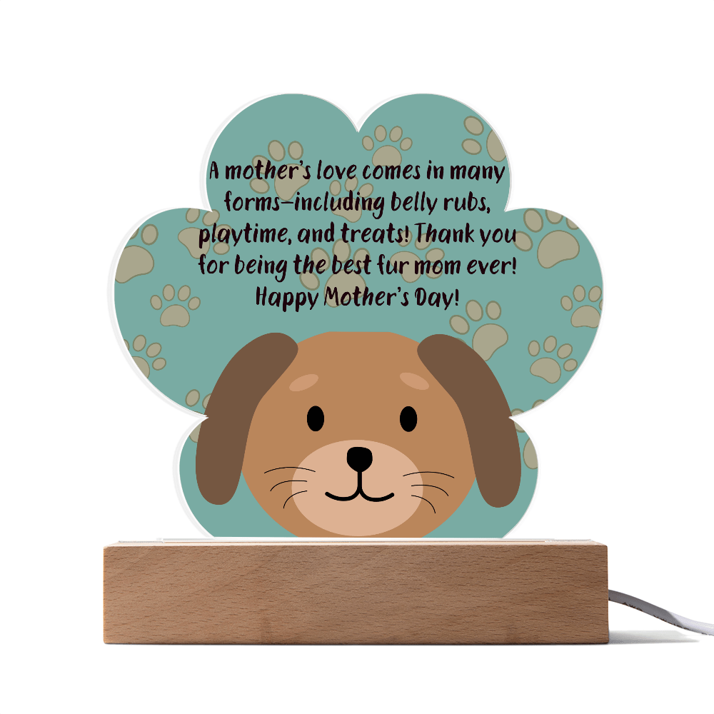 Best Fur Mom Ever – Acrylic Paw Print Plaque for Mother's Day - Gadget and Glam Shop